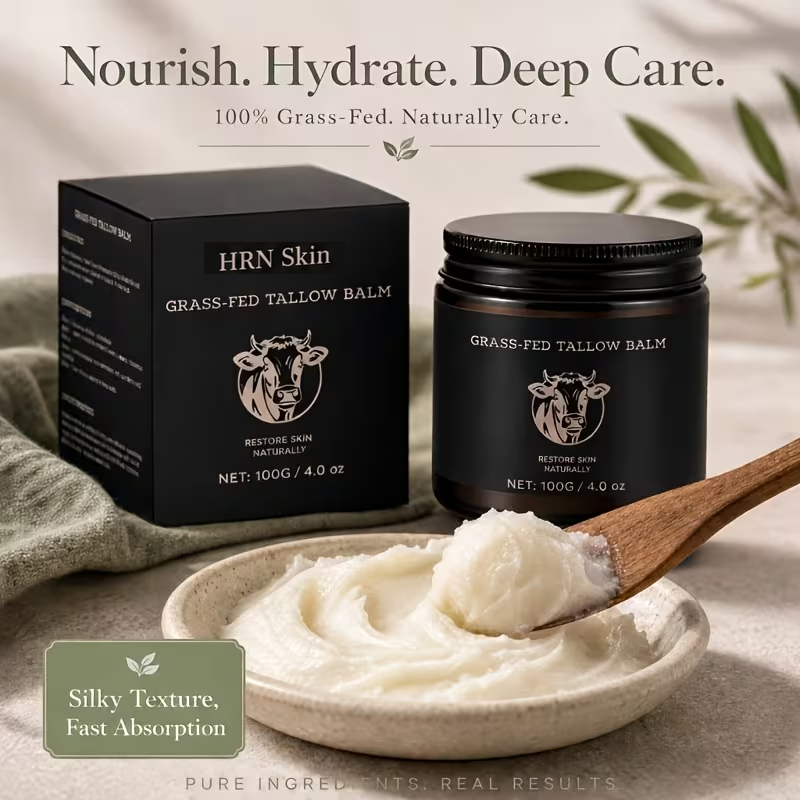 Grass-Fed Tallow & Honey Balm; Nourishes Face And Body; Deep Hydration And Skin - 4.0oz.