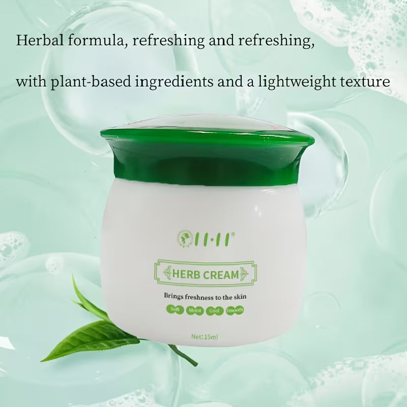 Herbal Cooling Cream with Botanical Extracts – Refreshing, Non-Sticky Skin Moisturizer for Summer & Outdoor Activities 15 ml / 0.5 oz