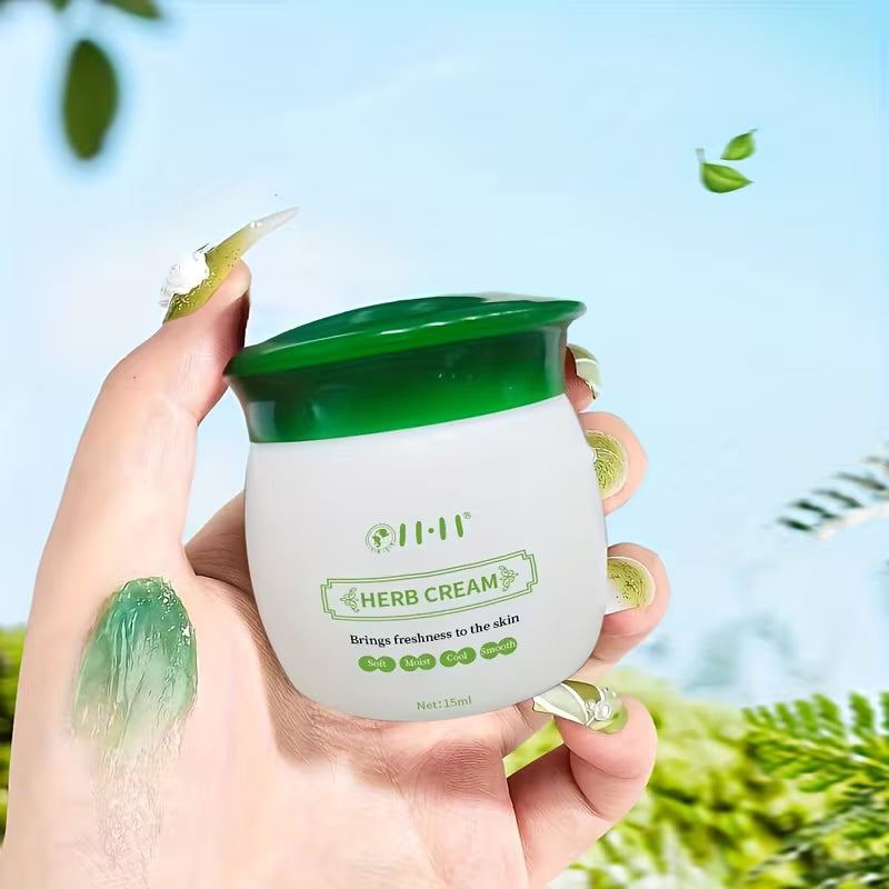 Herbal Cooling Cream with Botanical Extracts – Refreshing, Non-Sticky Skin Moisturizer for Summer & Outdoor Activities 15 ml / 0.5 oz