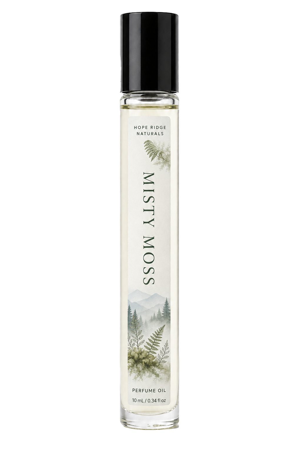 Misty Moss Perfume Oil – Soft Fruity Floral, Green Tea & Gentle Woods – 10 mL Rollerball