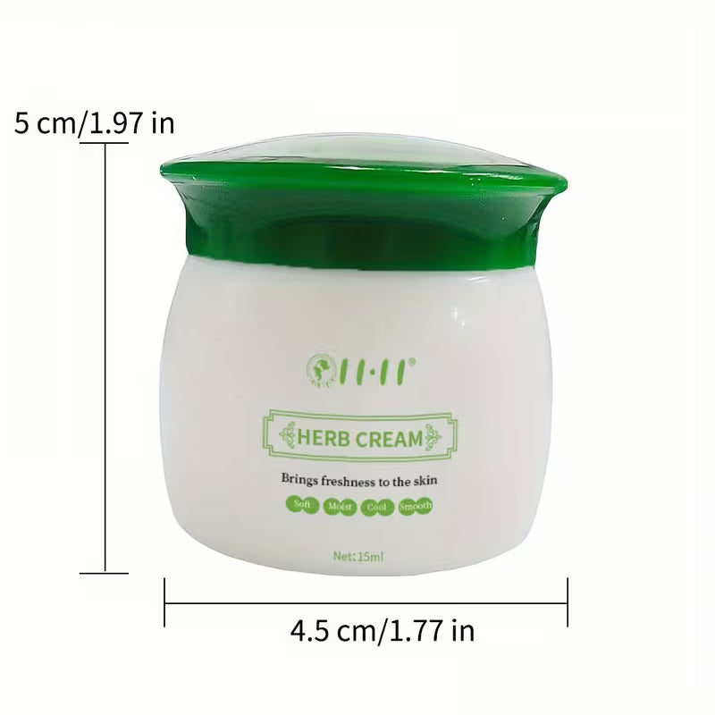 Herbal Cooling Cream with Botanical Extracts – Refreshing, Non-Sticky Skin Moisturizer for Summer & Outdoor Activities 15 ml / 0.5 oz