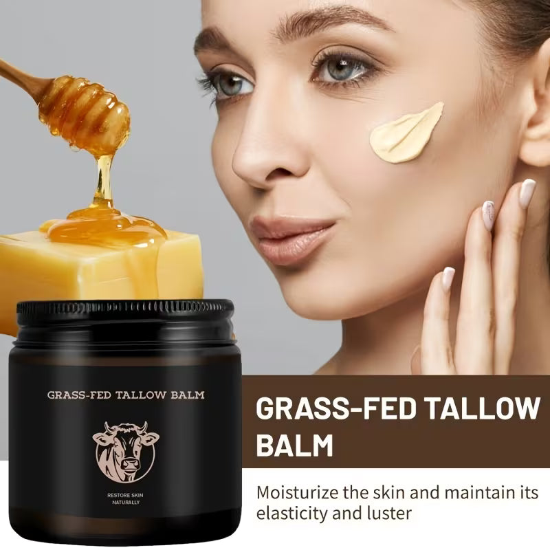 Grass-Fed Tallow & Honey Balm; Nourishes Face And Body; Deep Hydration And Skin - 4.0oz.