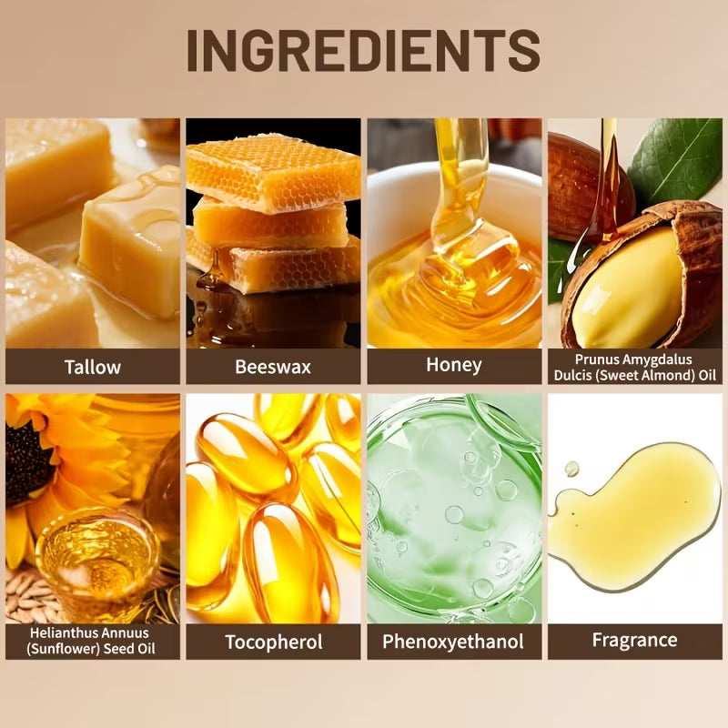 Grass-Fed Tallow & Honey Balm; Nourishes Face And Body; Deep Hydration And Skin - 4.0oz.