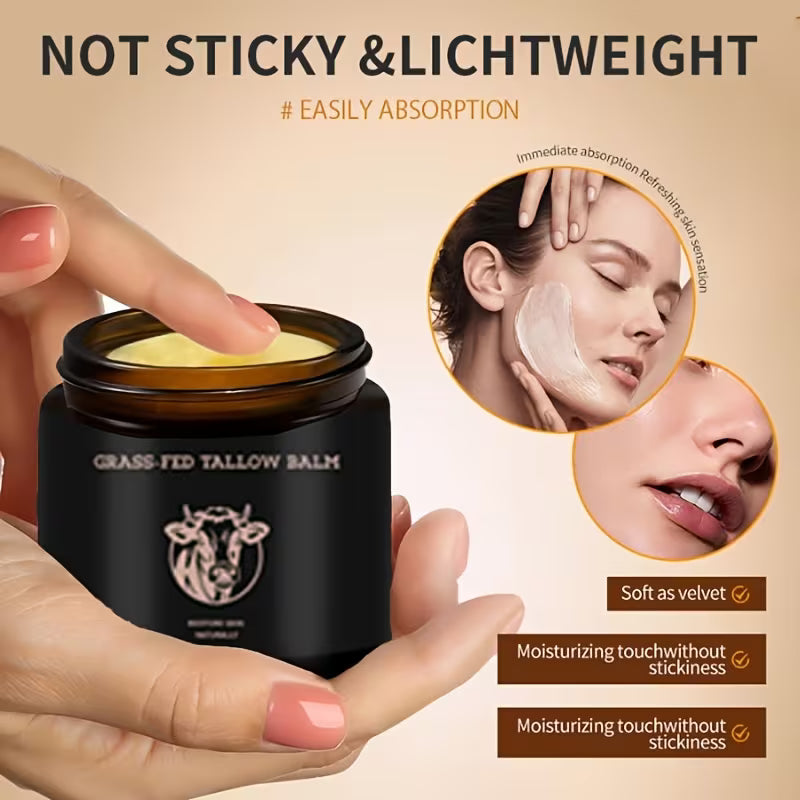 Grass-Fed Tallow & Honey Balm; Nourishes Face And Body; Deep Hydration And Skin - 4.0oz.