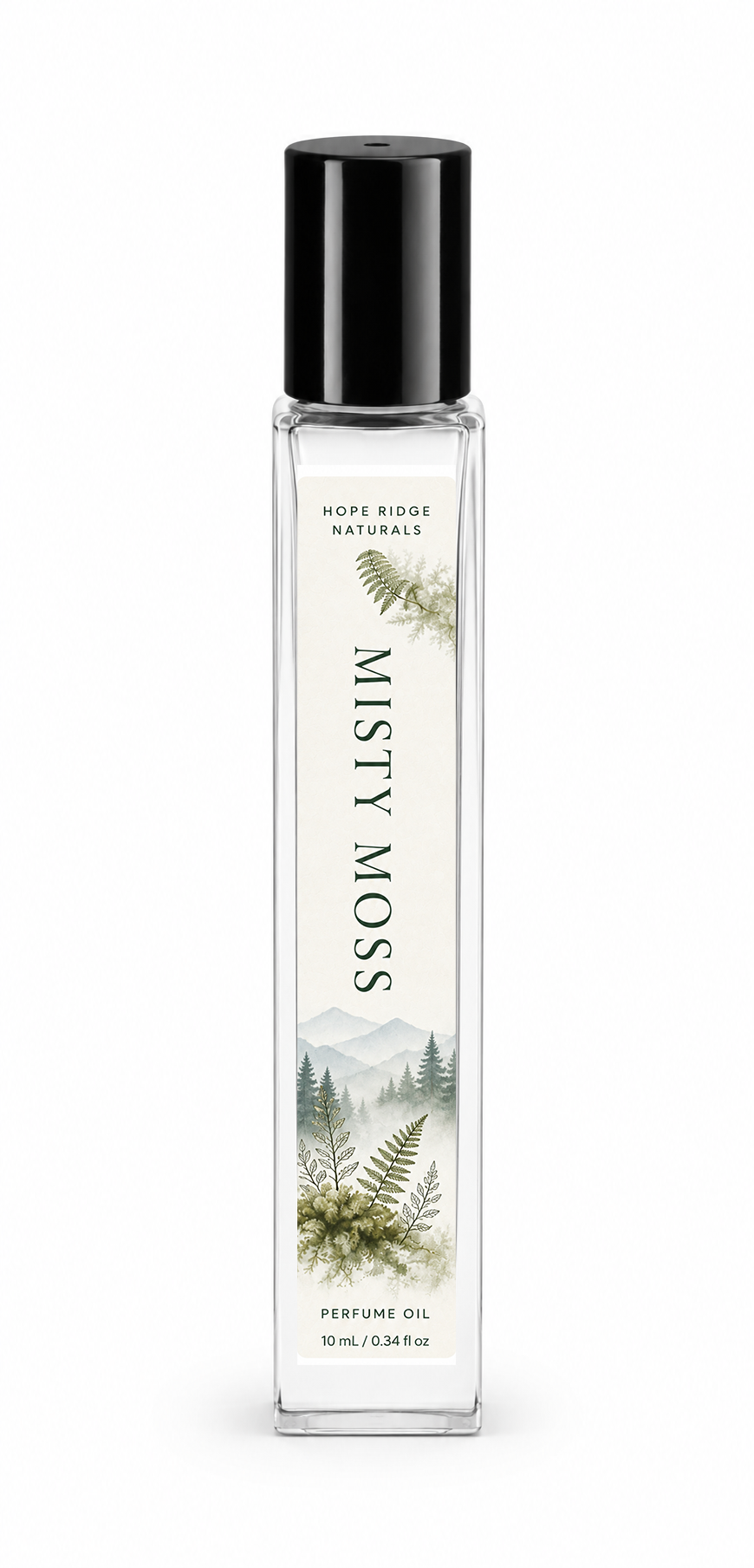 Misty Moss Perfume Oil – Soft Fruity Floral, Green Tea & Gentle Woods – 10 mL Rollerball