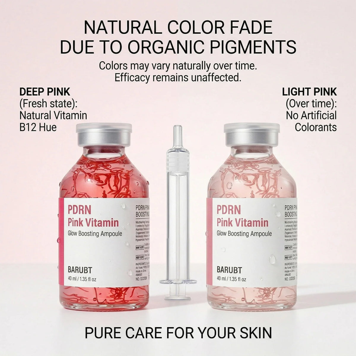 BARUBT PDRN Pink Vitamin Glow Boosting Ampoule for Cellular Repair, Hydration & Radiance, Facial Serum - 40 ml